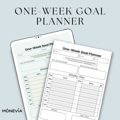 One Week Goal Habit Planner